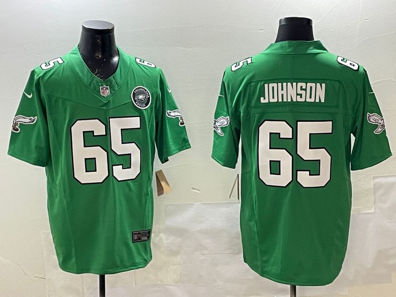 Men Philadelphia Eagles #65 Johnson Green Retro three generations 2025 Nike Limited NFL Jersey style 5->philadelphia eagles->NFL Jersey